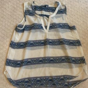 Blue and white stripped tank top